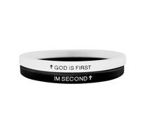 NKTDWO God First Inspirational Bracelet - Christian Scripture Cuff for Men Women Teens, Religious Motivational Wristband Gift, Adjustable, Rubber, no gemstone