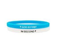 NKTDWO God First Inspirational Bracelet - Christian Scripture Cuff for Men Women Teens, Religious Motivational Wristband Gift, Adjustable, Rubber, no gemstone