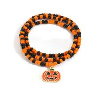 NKTDWO Spooky Fun Halloween Bracelet for Women - Ghost Pumpkin Black Orange Charm Bangle with Skull Charms,orange