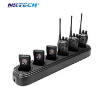 NKTECH 6-Way Six Way Universal Rapid Multi Charger For Pofung BaoFeng BF-888S BF-777S BF-666S Two-Way Radio Walkie Talkie Batteries 7.4V Li-ion Batteries Accessories Warranty (1-Pack-Black)