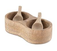 nkuku | Milaku Mango Wood Salt & Pepper Server | Seasoning Set | Natural One Size