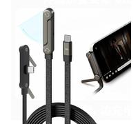NKV USB C to USB C Cable， 240W Fast Charging Cable 5 FT，Invisible Stand Charging Cable，Flat USB c Cable,USB c Cable Right Angle，for iPhone 17 Series, Samsung Galaxy S25 S24 Ultra etc (Black)