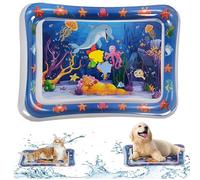 NLAIKE 2 Packs Thickened Cat Water Mat,Cat Cooling Pad Keep Your Pets Cool in The Summer, Water Sensor Play Mat with Fish for cat Play,Interactive Cat Toy for Indoor Cats,Kids,Pets(Dolphin Design)