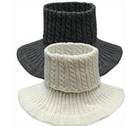 NLAND Women's Removable Collar Turtleneck Insert - Elegant, Black+white, One Size Fits All