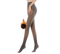 NLAND Women's Winter Tights Fleece Lined Fake Translucent Pantyhose Thick Fleece Lined Slim Stretch Thermal Leggings Elastic High Waist tights Stockings Pant for Winter Outdoor(Translucent Gray,220g)
