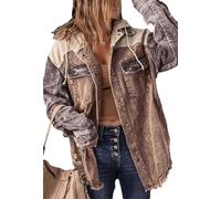 NLAVW Women's Corduroy Shacket Jacket, Brown Corduroy Shacket, Long Sleeve Coat Autumn and Winter Outerwear,Brown,M