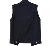 NLAVW Women's Denim Vest Denim Waistcoat Plus Size 5XL-6XL Short Sleeveless Jacket Waistcoat Vintage Jeans Vest Women's Ripped Cardigan,black,L