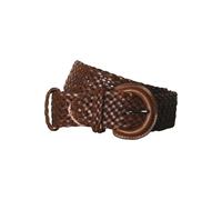 NLB04 Plaited Bonded Leather Waist Belt Eastern Counties Leather Dark Brown