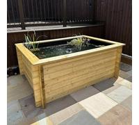 NLC(DRIFFIELD)LIMITED Nlc Raised Timber Garden Pond - 1.5M X 3.0M 910mm Deep - 44mm Thick Tanalised Timber & Ldpe Pond Liner