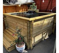 NLC(DRIFFIELD)LIMITED Nlc Raised Timber Garden Pond - 1.8M X 3.0M 1020mm Deep - 44mm Thick Tanalised Timber & Ldpe Pond Liner