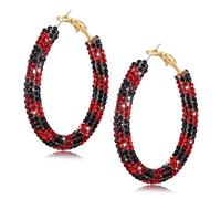 NLCAC Glitter Hoop Earrings Bohemian Sparkle Resin Rhinestone Wrapped Hoop Dangle Earrings for Women, One Size, Resin, No Gemstone