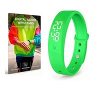 NLCCLTQ Vibrating Alarm Wristband Silent Wrist Alarm Clock Watch Wind up Bands for Deaf People No Batteries Vibro Band Bracelet for Heavy Sleepers Dawn Wake up Sleeper that Won't Wake Partner (Green)