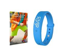 NLCCLTQ Vibrating Alarm Wristband Silent Wrist Alarm Clock Watch Wind up Bands for Deaf People No Batteries Vibro Band Bracelet for Heavy Sleepers Dawn Wake up Sleeper that Won't Wake Partner (Blue)