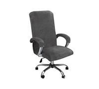 NLCYYQ Velvet Office Chair Cover - Rotating, Swivel, Slipcover for High Back Large Chairs (Gray, Large)