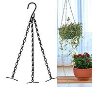 NLDGR Hanging Basket Chains Hanging Flower Pot Chains, Hanging Chains Flower Pot Chains, Hanging Chains Flowerpot Iron Sling Chain with 3 Hooks, 23.62 Inch (1)