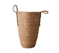 NLDGR Plant Basket,Woven Seagrass Basket Planters Seagrass Baskets for Plants Basket Planter Indoor with Plastic Liner and Handles Natural Plant Pot Basket,L
