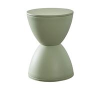 NLDGR Plastic Round Stool, Contemporary Modern Hourglass Accent Stool, Modern Side Table Indoor and Outdoor Use, Home Fashion Stool for Living Room Bedroom Home Decor(Green)