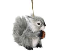 NLDGR Plush Animal Christmas Ornament, Faux Fur Hanging Ornament, Rustic Forest Owl, Squirrel, Raccoon, Deer, Hedgehog Christmas Felt Pendants for Tree, Keychain, Backpack Decoration