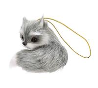 NLDGR Plush Animal Christmas Ornament, Faux Fur Hanging Ornament, Rustic Forest Owl Squirrel Raccoon Deer Hedgehog Christmas Felt Pendants for Christmas Tree Keychain Backpack Decoration(H)