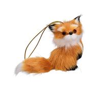 NLDGR Plush Animal Christmas Ornament, Faux Fur Hanging Ornament, Rustic Forest Owl Squirrel Raccoon Deer Hedgehog Christmas Felt Pendants for Christmas Tree Keychain Backpack Decoration(C)
