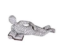 NLDGR Reading Men Figurine Decor Thinker Statue, Modern Abstract Art Sculpture Collection Reading Figurines Decoration on Shelf Table Desk for Living Room Office Bedroom (Lie on your