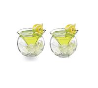 NLDGR Stemless Martini Glasses,9oz Cocktail Glasses Set of 2,Martini Glass with Ball Base Elegant Glasses Cups for Cocktail Party Bar Drinking Glasses Set