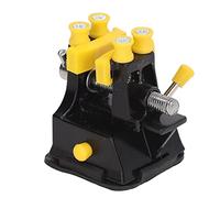 NLDGR Universal Mini Table Carving Bench Vise Screw Clamp Engraving Table Vice 360 Rotatable Adjustable Table Vise Suction Cup Base for Jewelry Watch Walnut