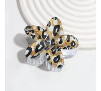 NLDWA 2 PCS 7 * 8CM Blue Leopard Acrylic Hair Claw Clips, Hawaiian Flower Hair Clips For Women Plastic Hair Clips For Thin/Thick Hair Clips