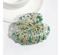 NLDWA 2PCS 8 * 6CM Leaf Shape Acrylic Flower Hair Claw Clips, Hawaiian Flower Hair Clips For Women Plastic Hair Clips For Thin Hair Thick Hair Clips