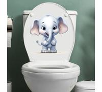 NLDWA 30 * 22CM 2PCS 3 D Elephant Self-Adhesive Toilet Lid Stickers Funny Pvc Waterproof Toilet Seat Stickers For Lid Car Room/door