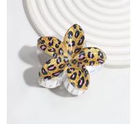 NLDWA 3PCS 7 * 8CM Blue Leopard Acrylic Hair Claw Clips, Hawaiian Flower Hair Clips For Women Plastic Hair Clips For Thin/Thick Hair Clips