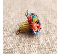 NLDWA 6/12PCS 17 * 12MM Blue Tibetan Mini Tassels For Crafts Keychain Tassel Pendent Bulk Tassels For Jewelry Making Craft/Bookmark Tassels Beads