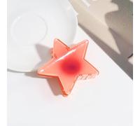 NLDWA 7 * 6CM 6PCS Pink Star Acrylic Hair Claw Clips, Hawaiian Hair Clips For Women Plastic Hair Clips For Thin Hair Thick Hair Clips