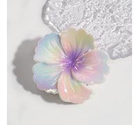 NLDWA 7 * 7CM 2PCS Rainbow Acrylic Flower Hair Claw Clips, Hawaiian Flower Hair Clips For Women Plastic Hair Clips For Thin Hair Thick Hair Clips