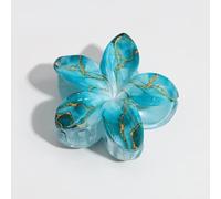 NLDWA 7 * 8CM 3 PCS Navy Blue Lily Acrylic Flower Hair Claw Clips, Hawaiian Flower Hair Clips For Women Plastic Hair Clips For Thin Hair Thick Hair Clips