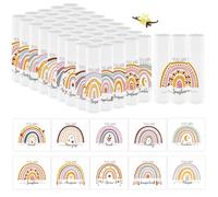 Nlicrst 50 Rainbow Lip Balms with Inspirational Words, Thank You Gift for Women, Moisturizing Lip Products for Maest