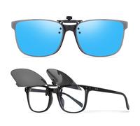 Nlieanuc Clip On Sunglasses Over Prescription Glasses - Polarised Lens with UV400 Protection for Men Women Driving Flip Up Sunglasses