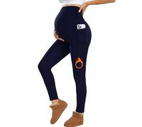 Nlieanuc Maternity Leggings Over Bump with Pockets Pregnancy Soft Belly Support Yoga Pants Stretchy Winter Maternity Trousers