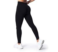 Nlieanuc Seamless Butt Lifting Gym Leggings for Women UK - Mid Waist Tummy Control Yoga Pants Workout Scrunch Bums Activewear Leggings Black