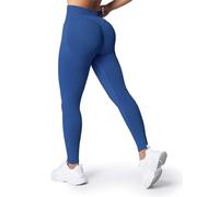 Nlieanuc Seamless Butt Lifting Gym Leggings for Women UK - Mid Waist Tummy Control Yoga Pants Workout Scrunch Bums Activewear Leggings Blue