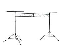NLIGHTING® Telescopic Steel Tripod Stand for DJ and Stage Lights, Bridge Stand with American T-Traverse, Professional Trellis Support for Moving Heads and Show Accessories