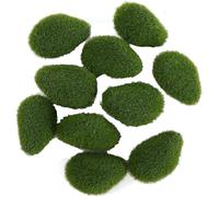 Nlinlin 10 Pcs Green Artificial Moss Rocks Decorative,Fake Moss Decor Green Moss Balls,Moss Covered Stones,for Floral Arrangements, Fairy Gardens and Crafting Floral Arranging