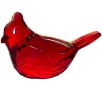 Nlinlin 1Pc Red Acrylic Cardinal Figurine Home Decor Glass Red Bird Statue for Illuminated Home Display Collectible