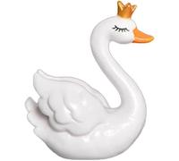 Nlinlin 1Pc White Swan Crown Figurine Plastic Animal Small Statue, Dollhouse Layout Gifts Bonsai Ornament Miniatures Cake Decor Fairy Garden Kit Micro Landscape DIY Ornaments Terrarium Decorations
