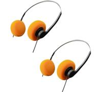 Nlinlin 2 Pcs Orange Retro Over-Ear Headphone, Retro Lightweight Earphones, Vintage Feelings Headphone, Hi-Fi Stereo Earphone Headset, for Most Mobile Phones Playback Pevices Headphones
