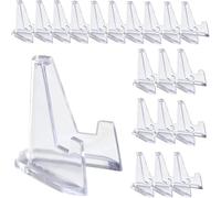 Nlinlin 20 Packs Acrylic Easel Stands Display Stand Mini Clear Holder for Displaying Small Artworks, Coins, Pocket Watches, Challenge Medals, 1.42 inch Tall