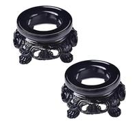 Nlinlin 2Pcs Black Wooden Display Stand for Crystal Sphere Quartz Ball Holder Hollow Wood Stand Base for Crystal Ball Sphere Globe Stone Decoration Display Pedestals Home Decor,Crystal Ball Stand