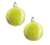 Nlinlin 2Pcs Fluffy Tennis Ball Keychain Key Chain Backpack Handbag Charm Accessory for Women Men Birthday Gift Sports Party Favor Smooth To The Touch Quality Faux Fur Keyrings, Keychains and Charms