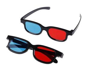 Nlinlin 2Pcs Red Blue 3D Glasses Universal TV Movie Dimensional Video Frame 3D Glasses DVD Game Glass 3D Style Glasses for 3D Viewing Glasses,3D Movies Games,Light Simple Design