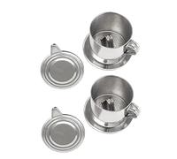 Nlinlin 2Pcs Vietnamese Coffee Filter Stainless Steel Coffee Pot Drip Infuse Cup Brewing Teapot No Need Paper Drip Coffee Pot Machine Filter Attractive processing
